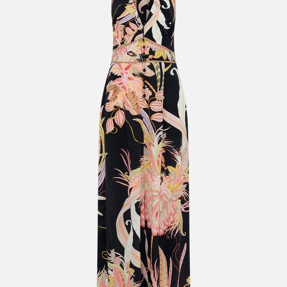 CAMILLA HALTERNECK JUMPSUIT WITH TIE NECK LADY OF THE MOON XS - Picture 3 of 9